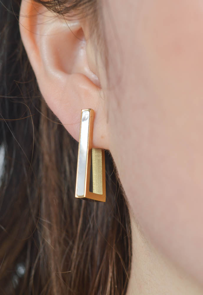 Lenore Geometric Mother-of-Pearl Earrings