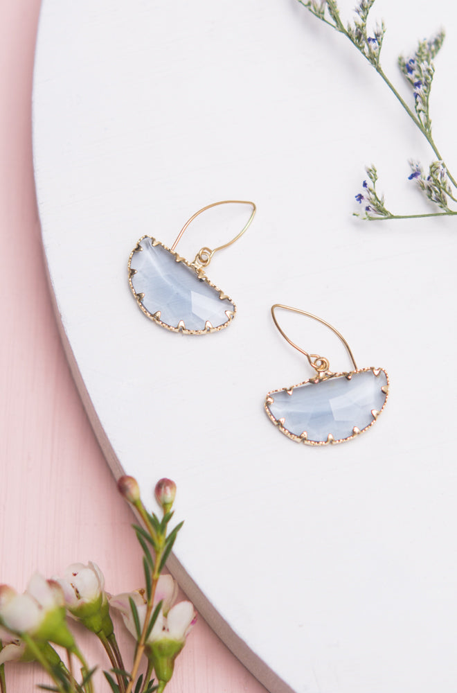 Kenna Lavender Glass Earrings