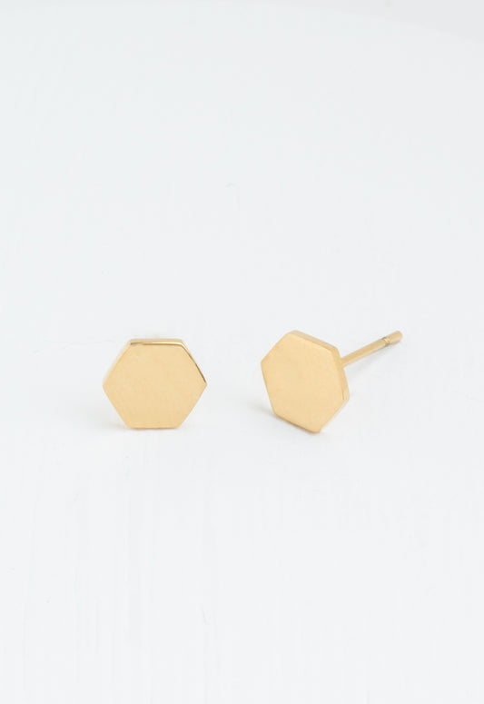 Honeycomb Gold Studs