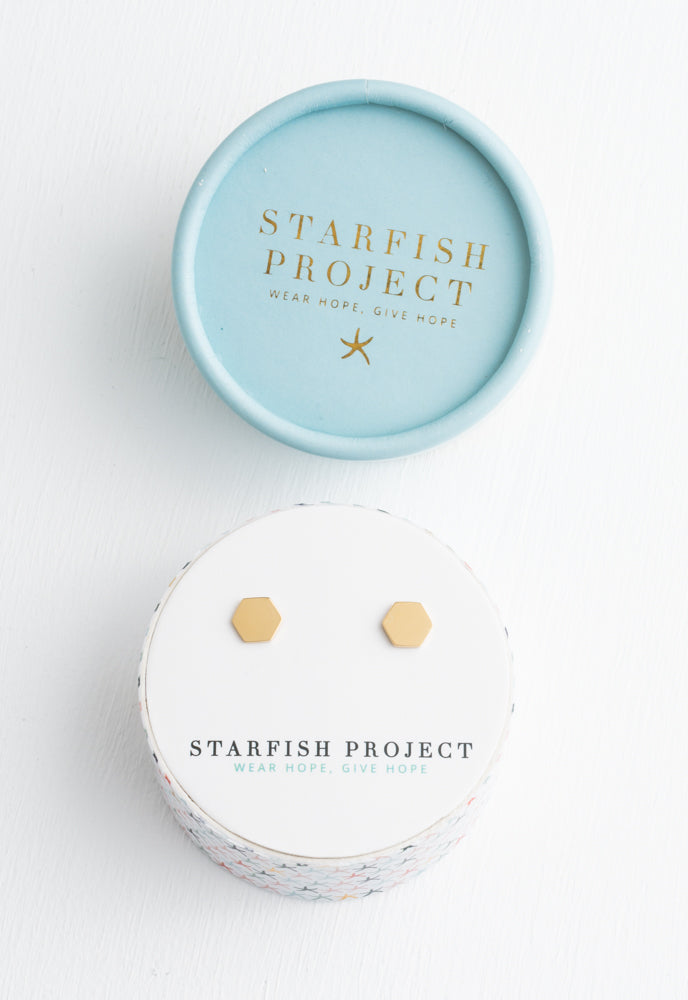 Honeycomb Gold Studs