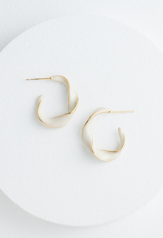 With a Twist Hoops in Ivory