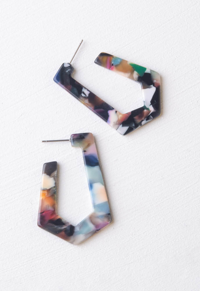 Alma Resin Hoops in Kaleidoscope