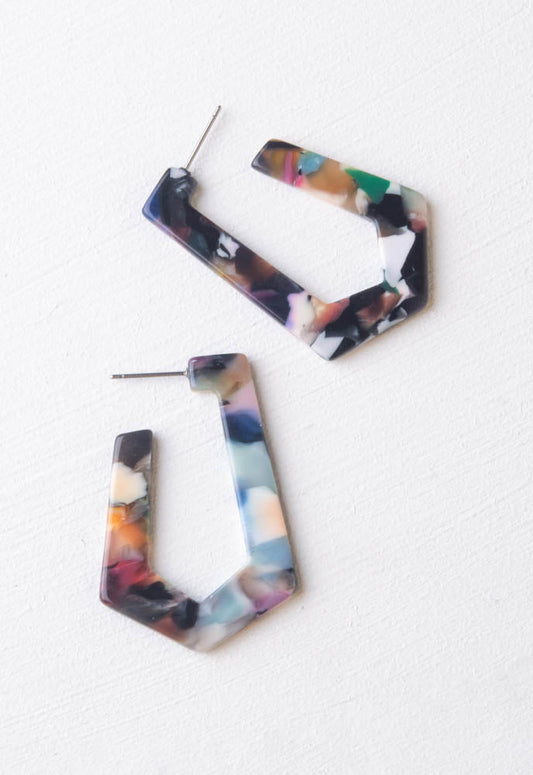 Alma Resin Hoops in Kaleidoscope