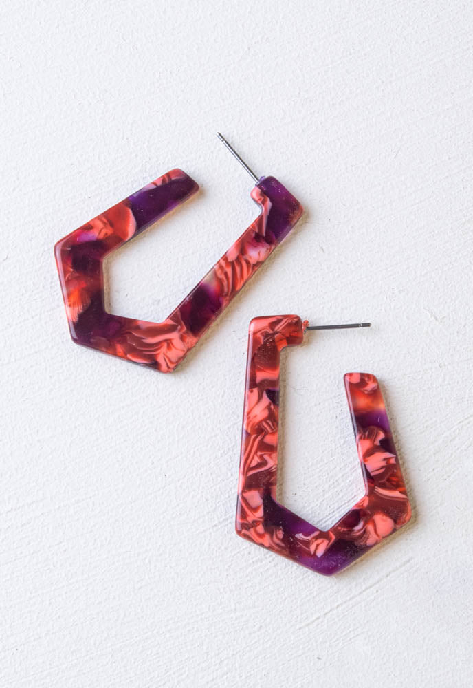 Alma Resin Hoops in Shades of Blush