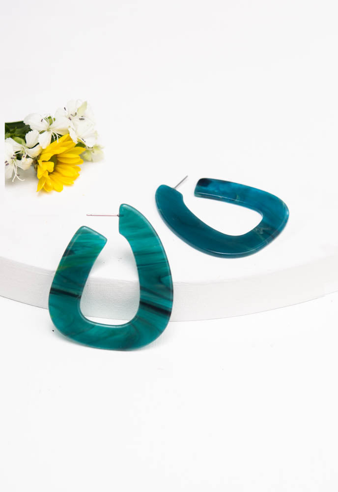 Ocean Mist Resin Earrings