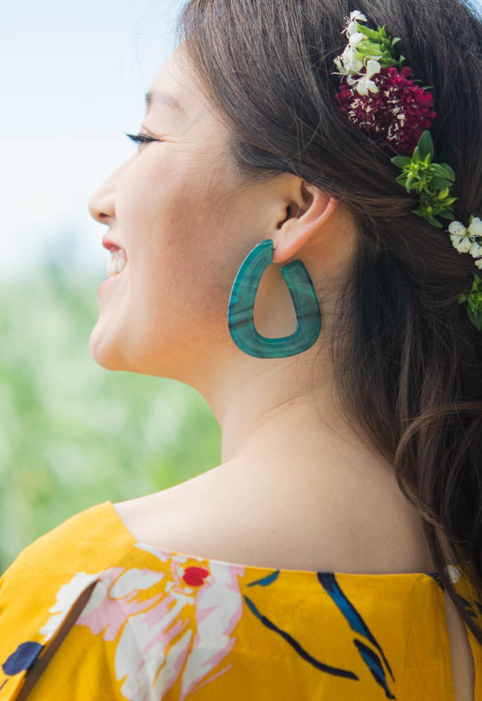 Ocean Mist Resin Earrings