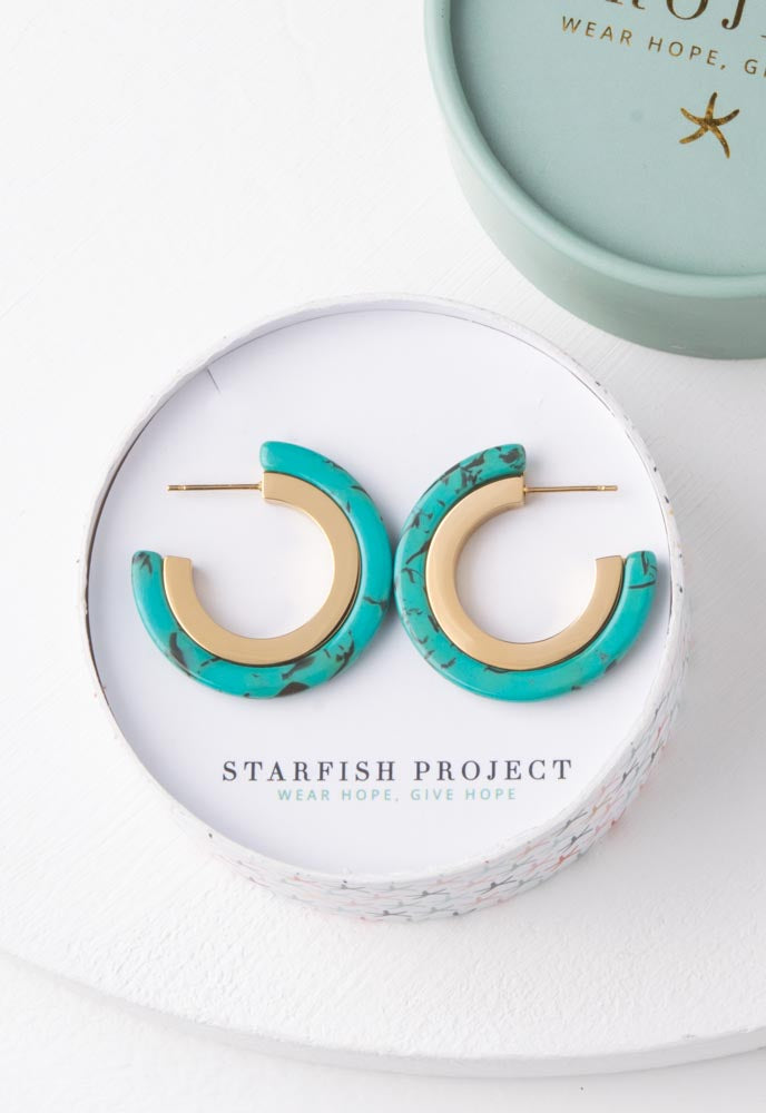 Head Over Heels Hoops in Turquoise