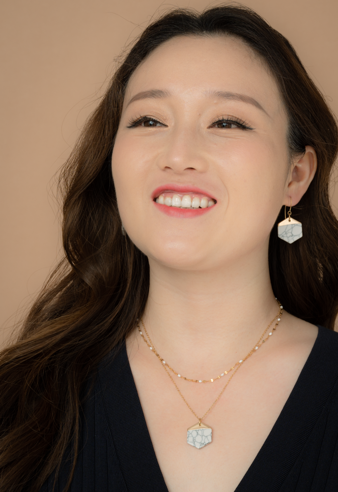 Restored White Turquoise Earrings