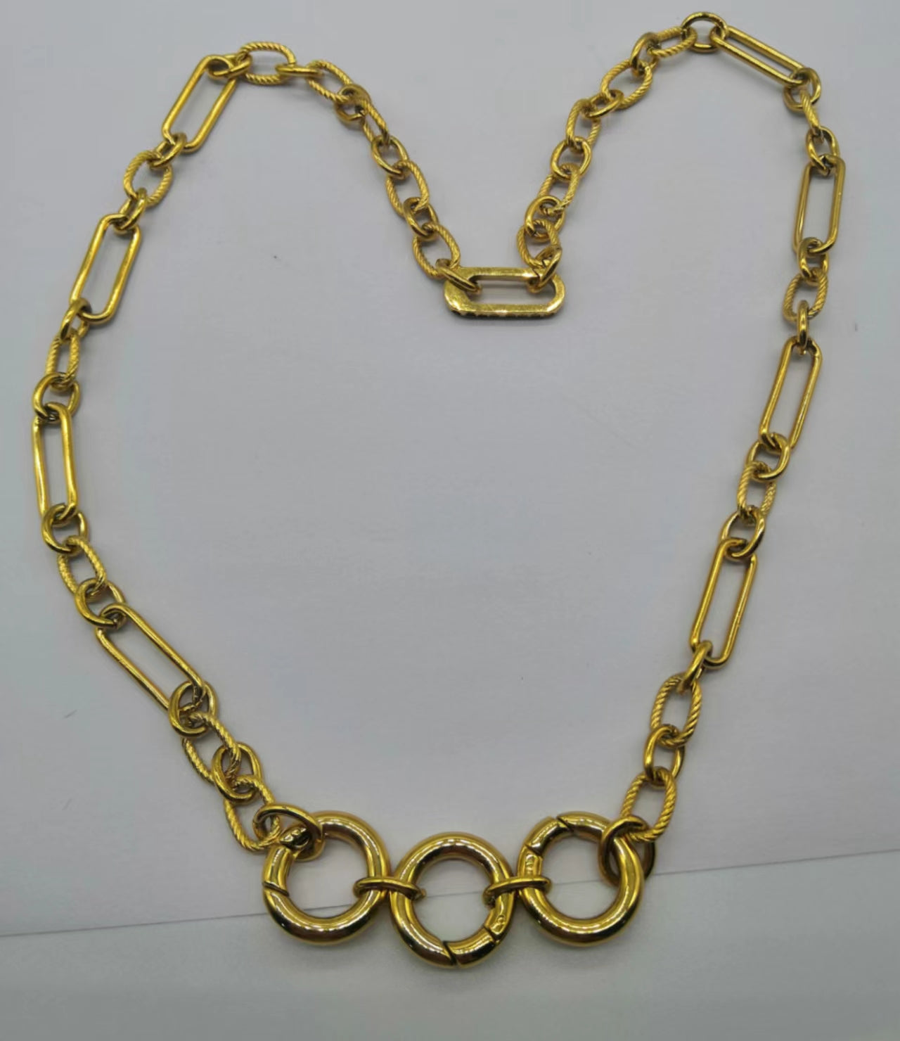 ND5356 Charm Base   Statement Mixed Link Chain  VERSION A