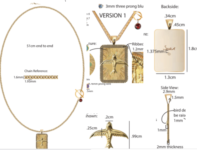 Soar Necklace 5222ND-A -SP23 Sample R1