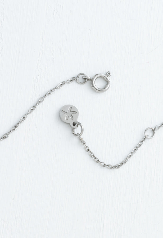 Pillar Mother of Pearl Necklace in Silver