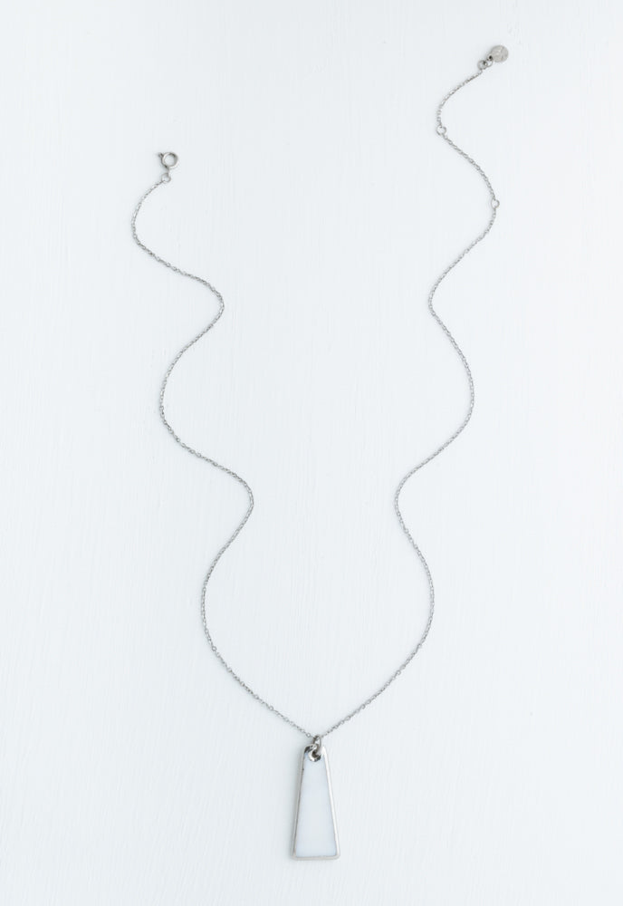 Pillar Mother of Pearl Necklace in Silver