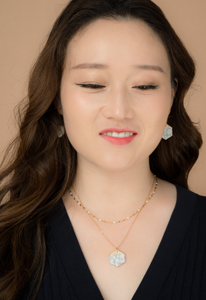 Restored White Turquoise Necklace