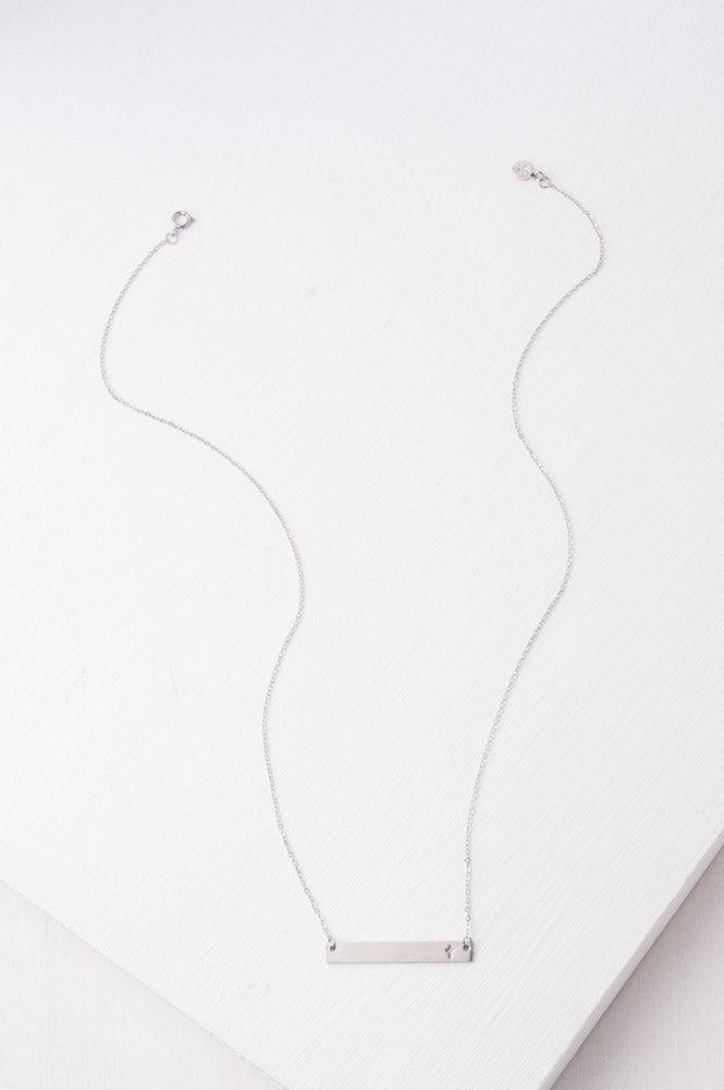 Layla Silver Cross Bar Necklace