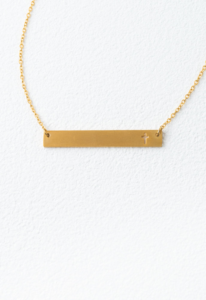 Layla Gold Cross Bar Necklace