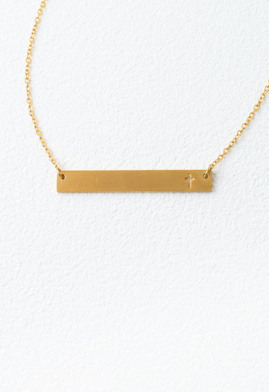 Layla Gold Cross Bar Necklace