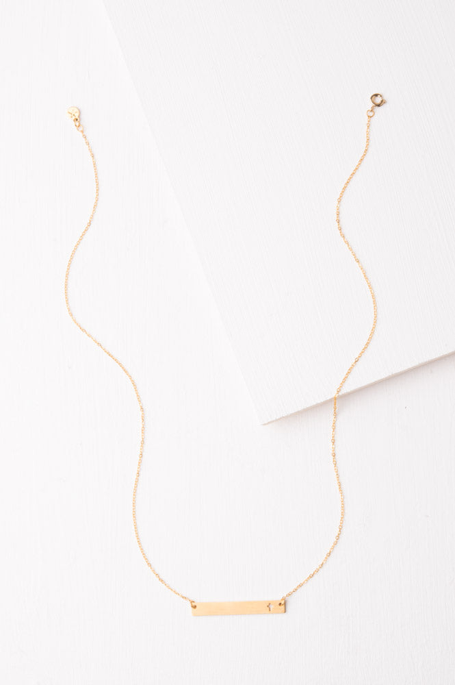 Layla Gold Cross Bar Necklace