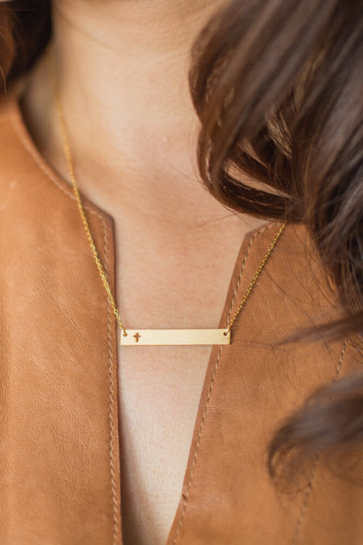 Layla Gold Cross Bar Necklace