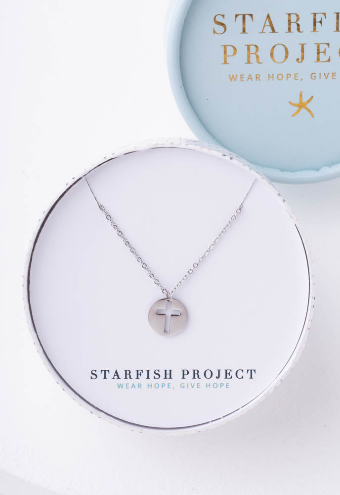 Carolyn Silver Cross Necklace