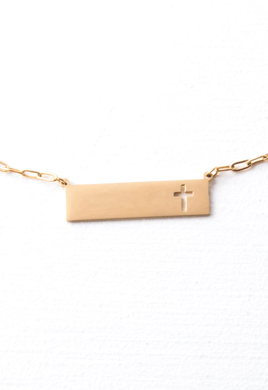Tree of Life Cross Necklace in Gold