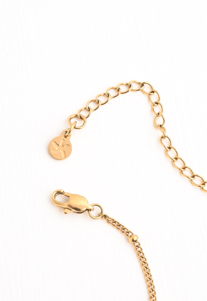 Initial Gold Necklace- Single Charm