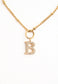 Initial Gold Necklace- Single Charm
