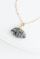 Fan Drop Necklace in Charcoal