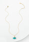 Fan Drop Necklace in Aqua