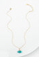 Fan Drop Necklace in Aqua