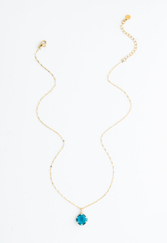 Anita Glass Necklace in Sapphire Blue