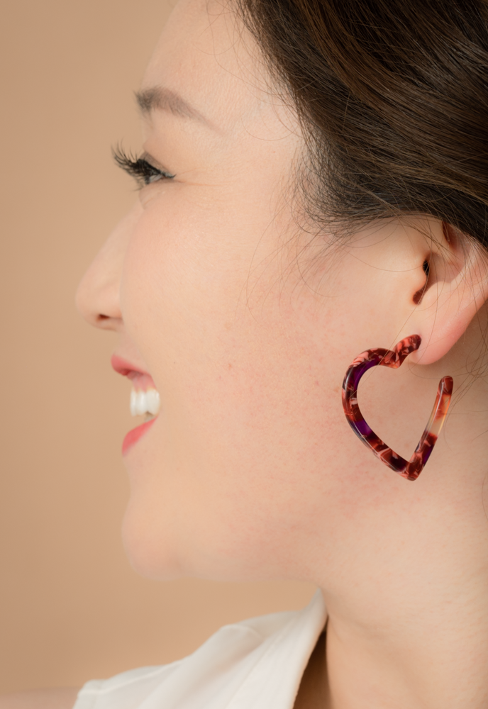 Joyful Heart Earrings in Shades of Blush
