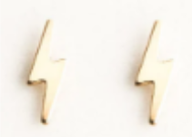Lightning bolt stud earrings (gold)