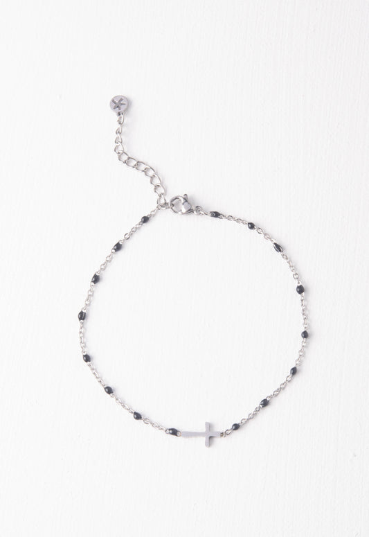 Hannah Black Silver Bracelet
