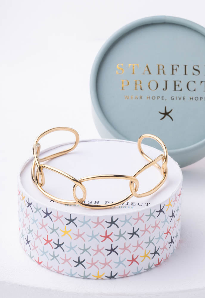 Hand in Hand Gold Cuff