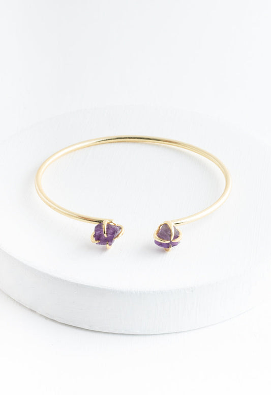 Shine Two-Stone Cuff in Amethyst