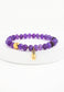 Lan Purple Agate Beaded Bracelet