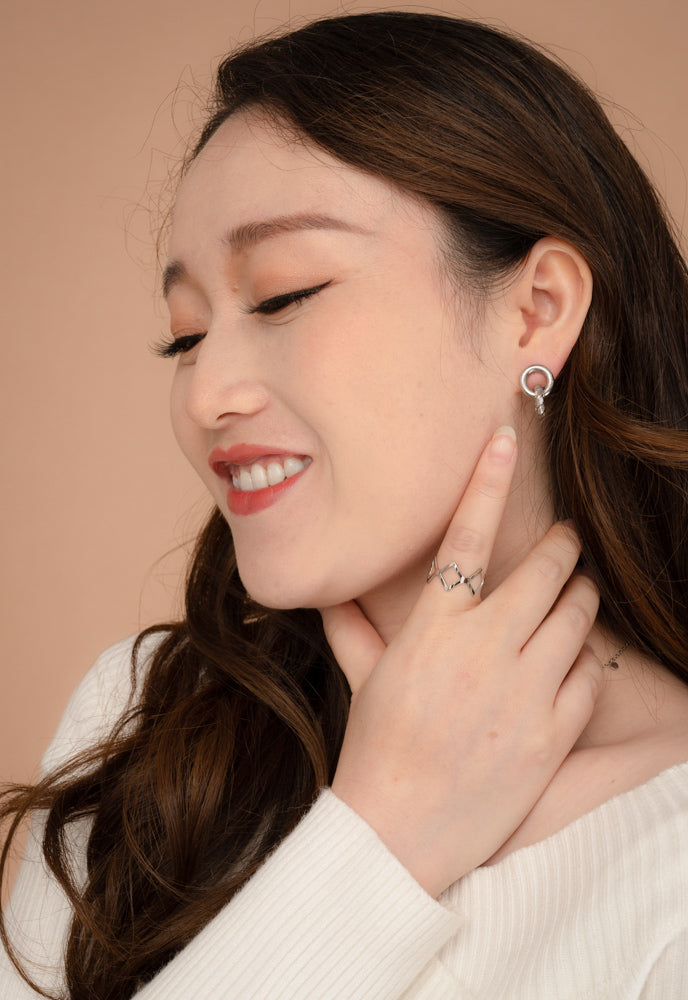 Bound Together Earrings in Silver