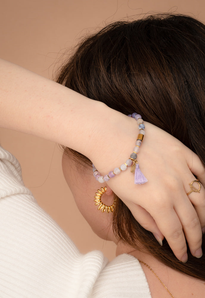Lovely Lavender Beaded Bracelet