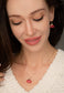 Fan Drop Necklace in Crimson