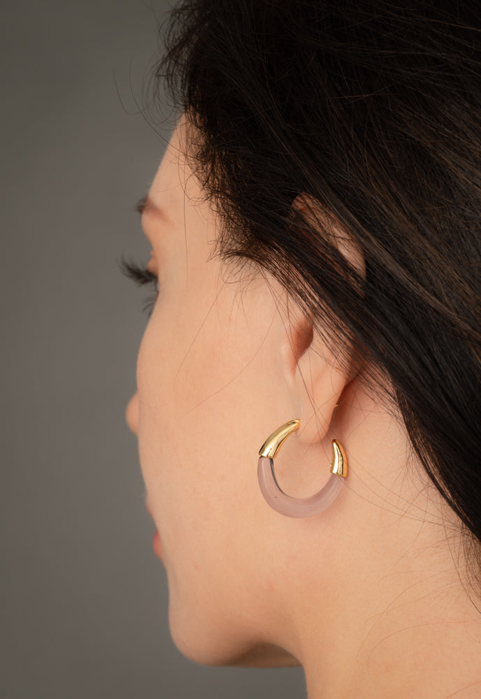 Golden Lilac Resin Hoops