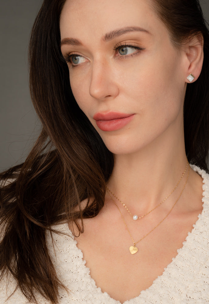 Kelly Mother of Pearl Stud Earrings -Mekhada