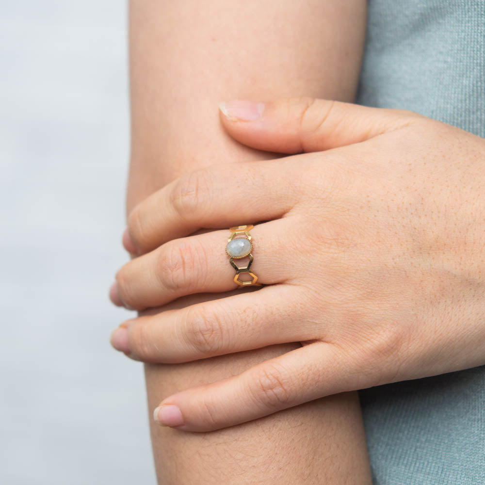 Kady Slate Gray and Gold Ring-Mekhada
