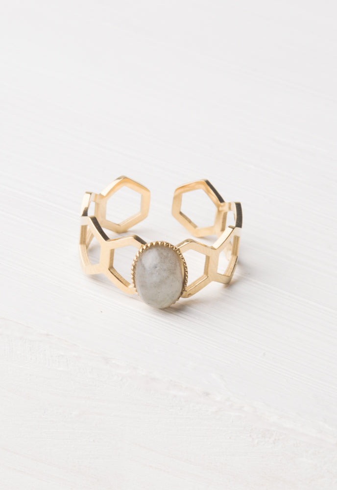 Kady Slate Gray and Gold Ring