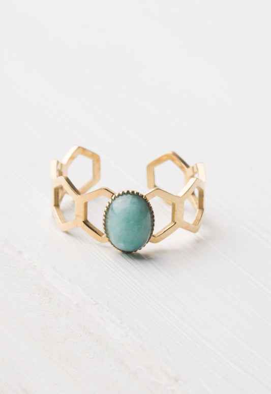 Kady Amazonite Gold Ring