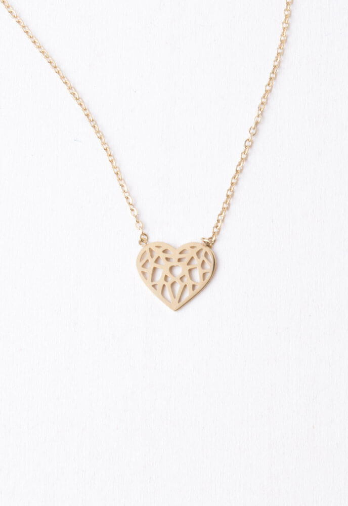 Ling Gold Heart Pendant Necklace