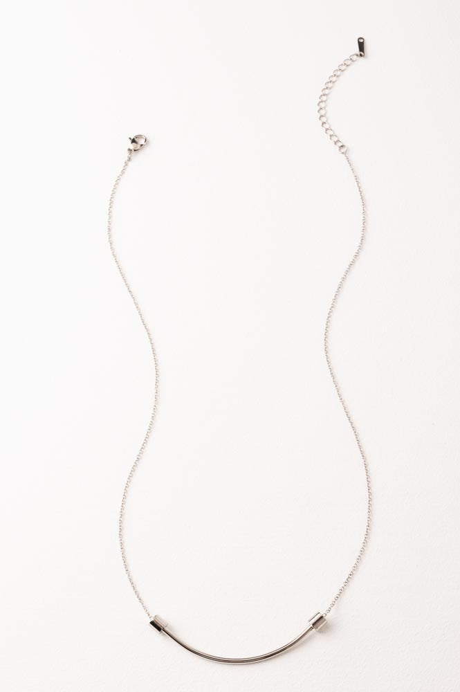 226-214-1s /SKBN87/Brave Curve Necklace Silver