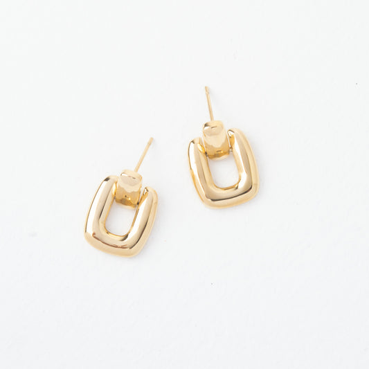 Buckled Up Gold Earrings