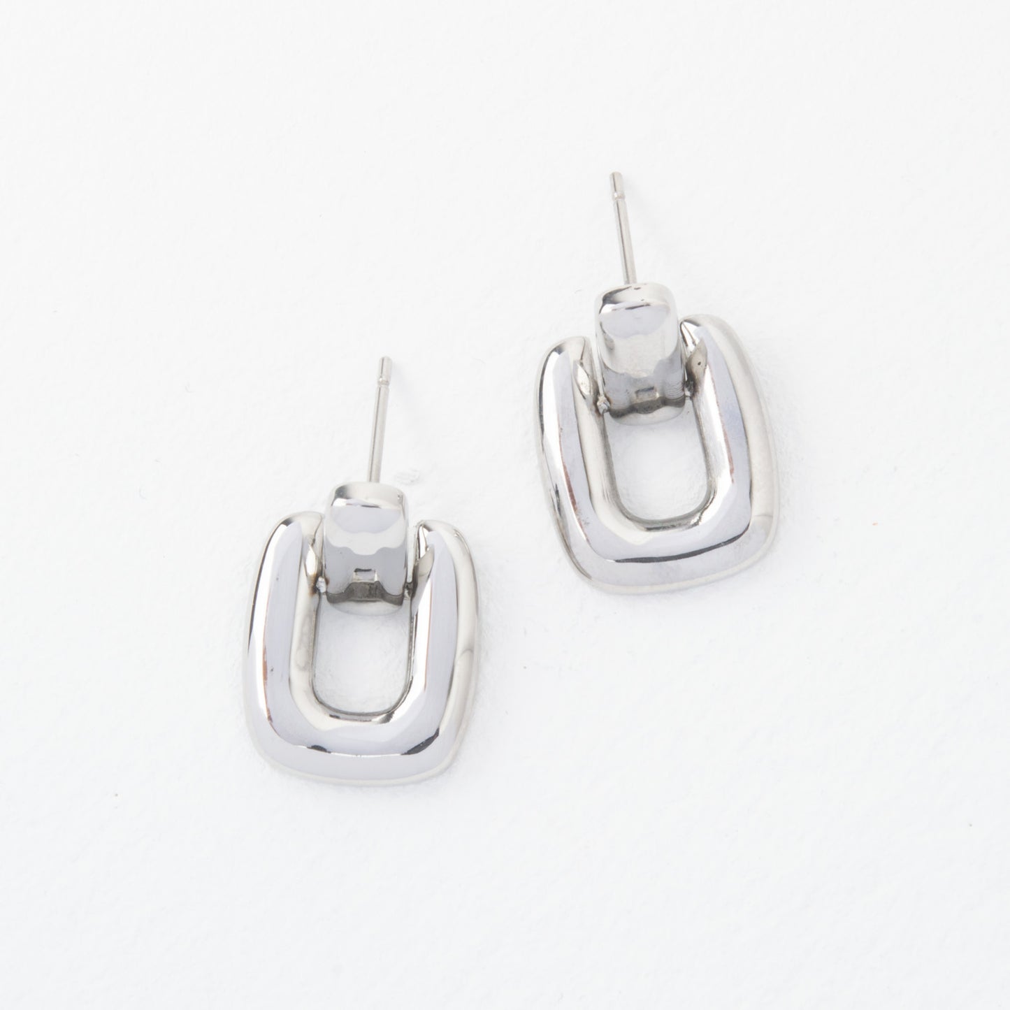 Buckled Up Silver Earrings