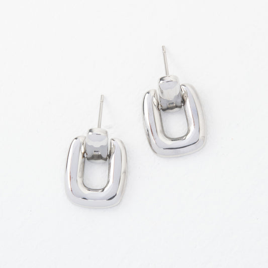 Buckled Up Silver Earrings