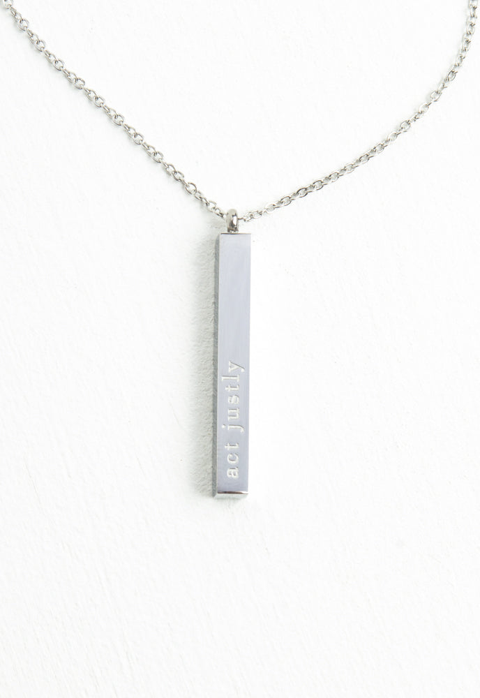 Give Justice Bar Necklace